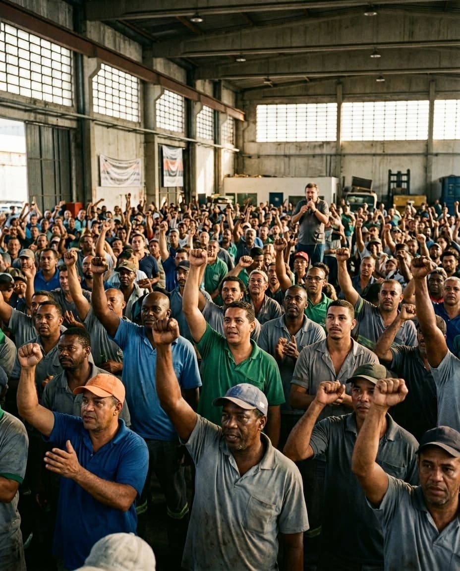 Assembleia da categoria — trabalhadores unidos pelos seus direitos